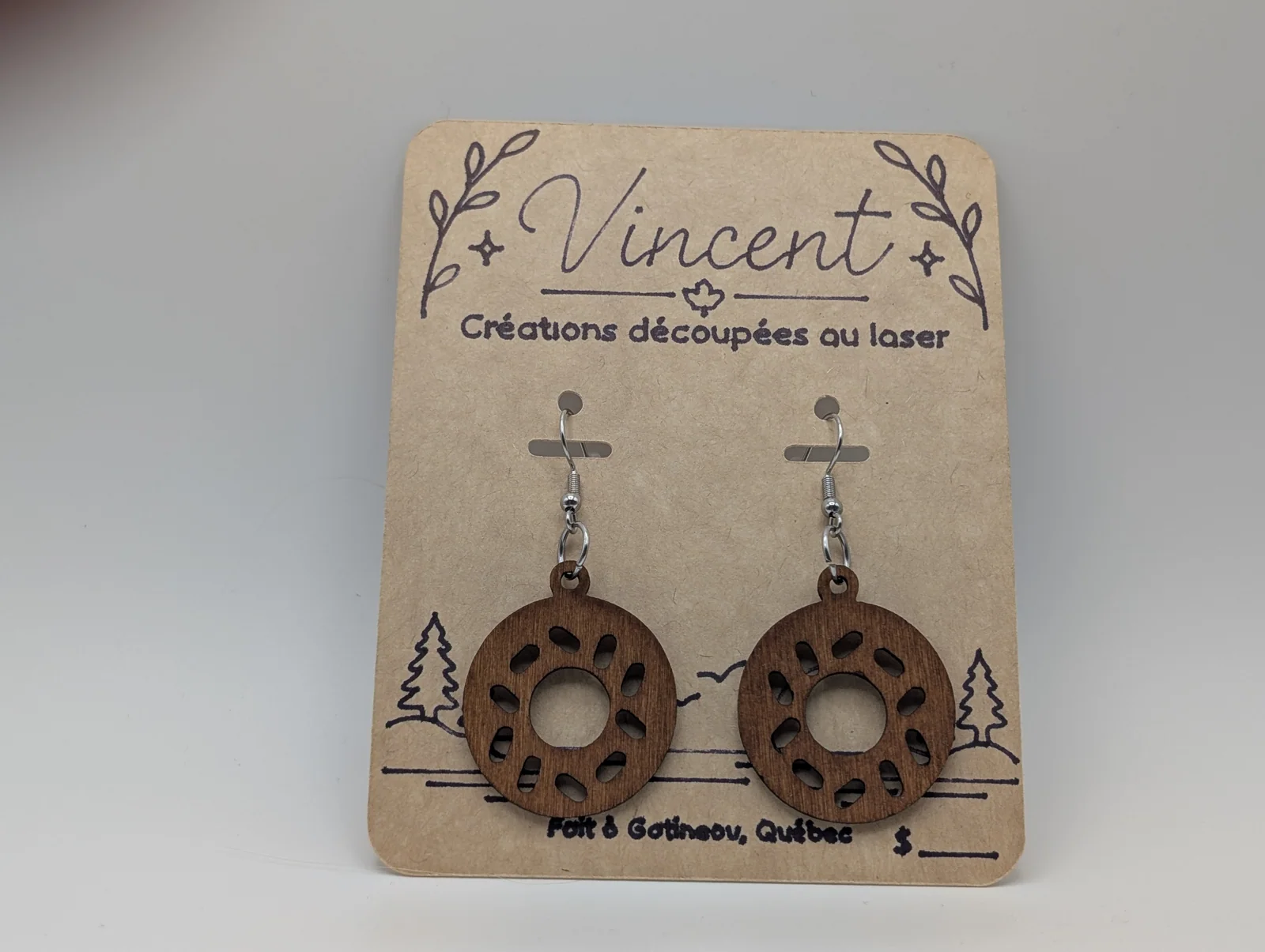 Boucles d’oreilles en bois : beignes