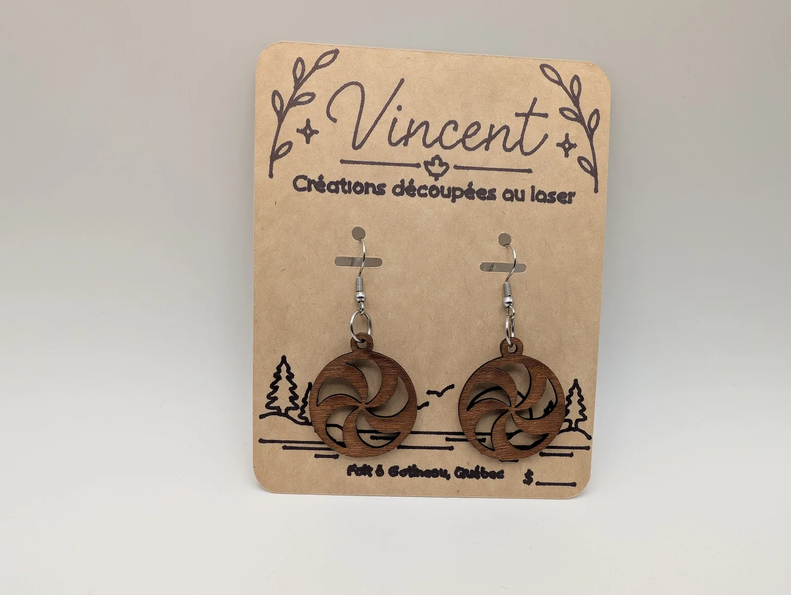 Boucles d’oreilles en bois : bonbons 3