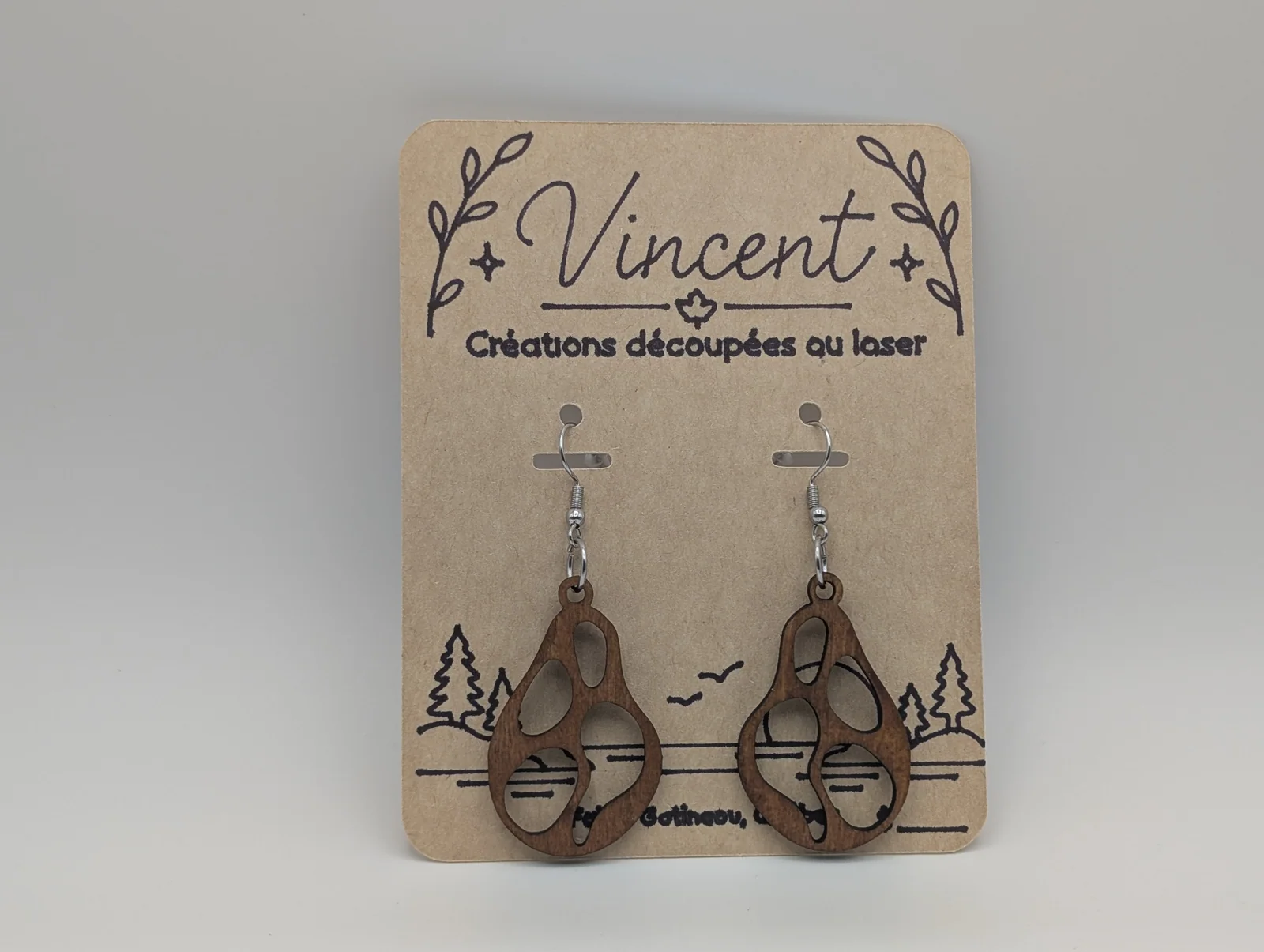 Boucles d’oreilles en bois : lava lamp