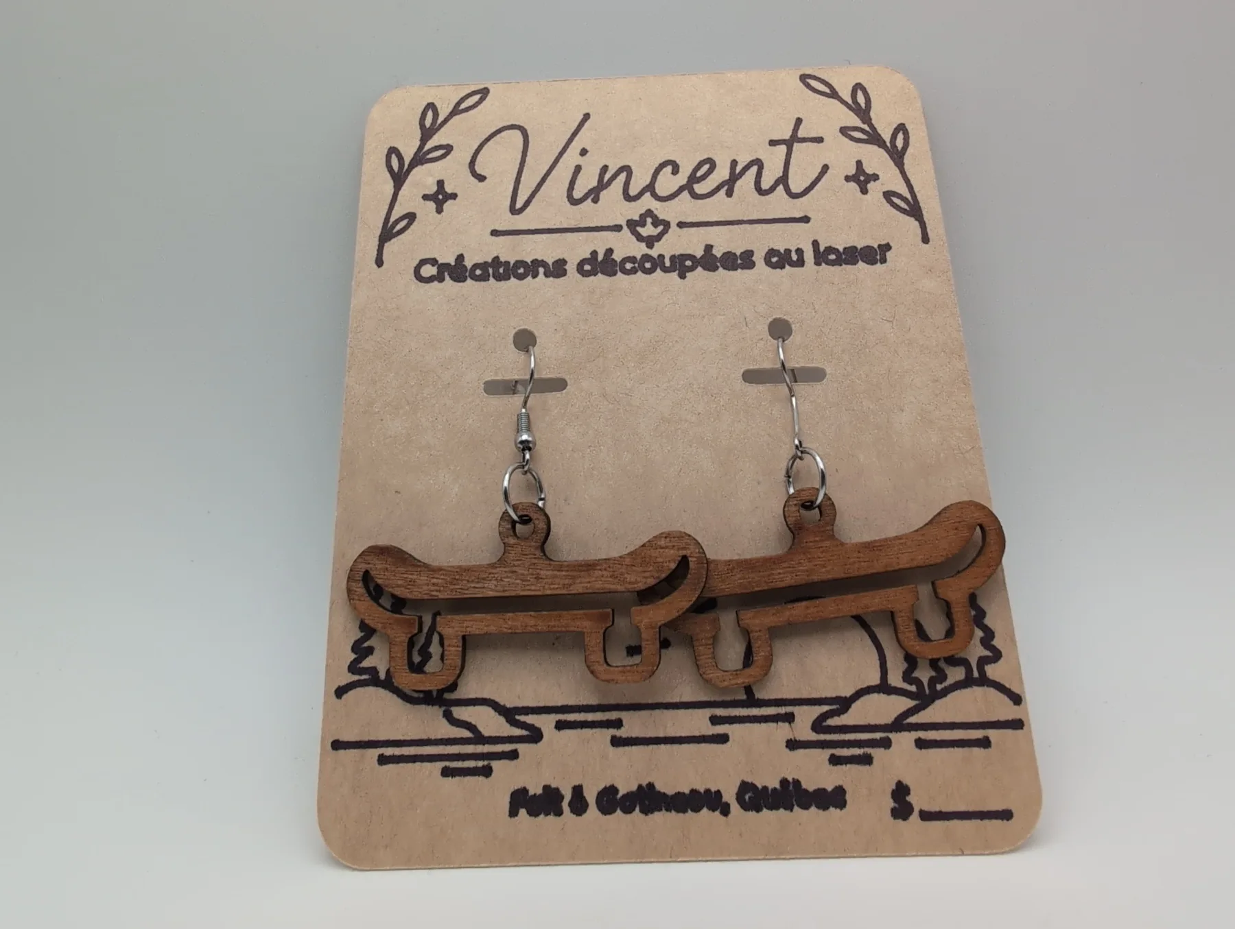 Boucles d’oreilles en bois : Skateboards