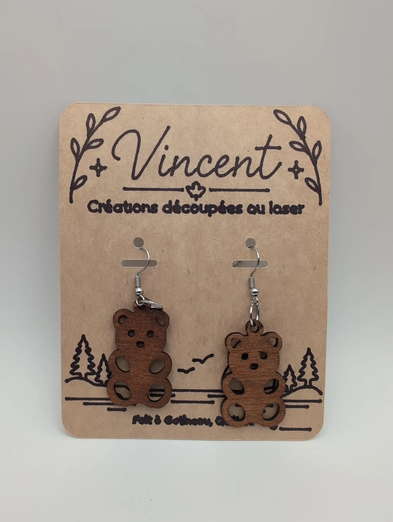 Boucles d’oreilles en bois : Gummy bears